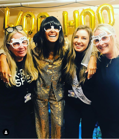 where to get Claudia Winkleman gold sequin trouser suit Strictly 16 November 2019 photo Claudia Winkleman