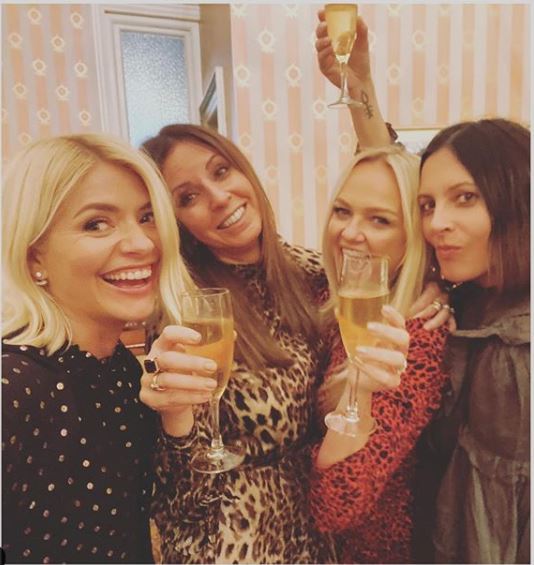 where to get Holly Willoughby black and gold spot shirt Mamma Mia Musical 28 November 2019 Photo Holly Willoughby