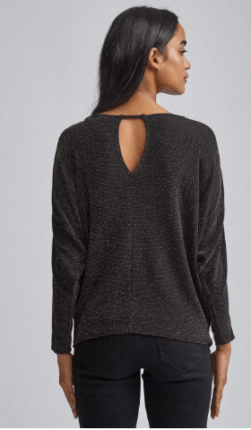 Dorothy Perkins Petite Sequin Trim Batwing Top back view