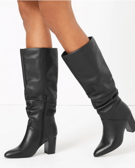 M&amp;S Collection slouch Block Heel Knee Boots