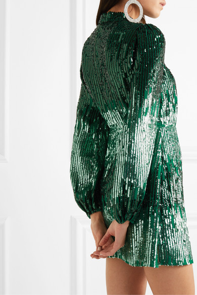 RIXO Samantha Sequined Crepe Mini Dress back view