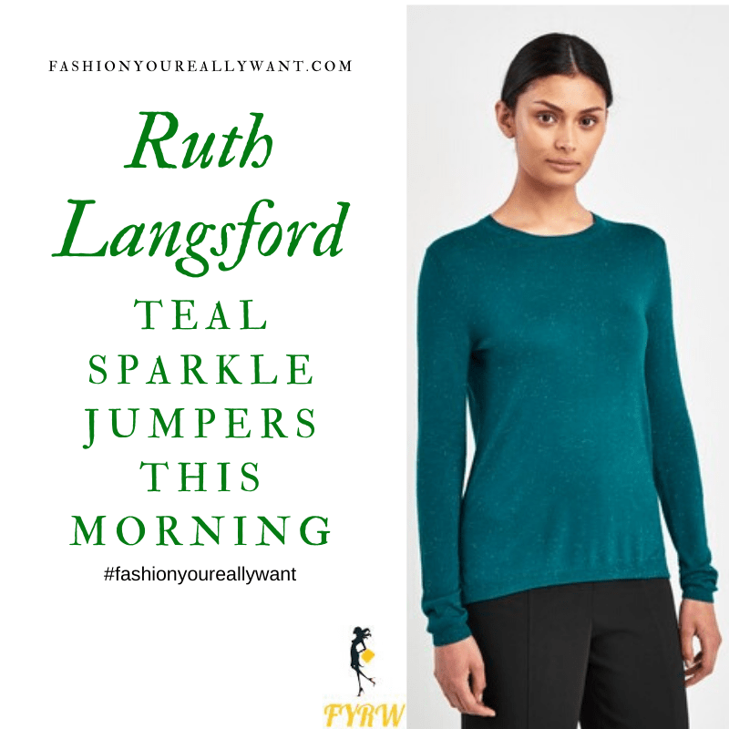 Ruth Langsford Wore This Teal Sparkle Jumper on This Morning today where to get her outfits December 2019