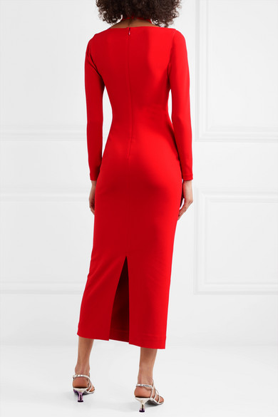 Solace London - Grayson Cutout Stretch-crepe Midi Dress back view
