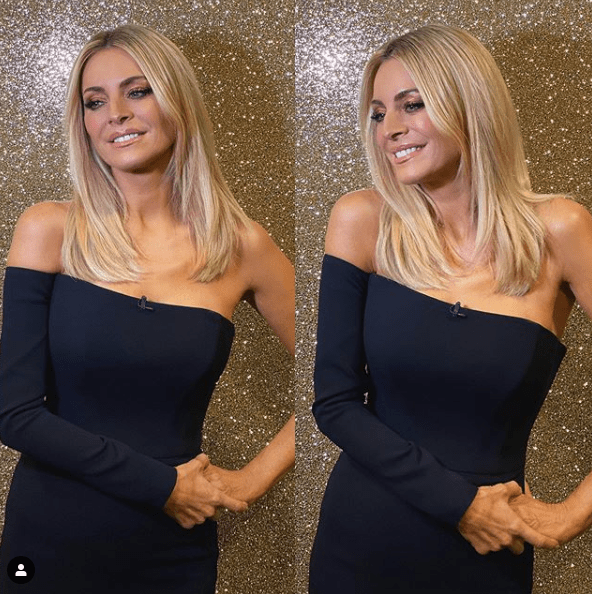 where to get Tess Daly one sleeve black gown Strictly Semi Final 7 December 2019 Photo James Yardley