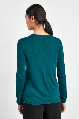 Whistles Teal Annie Sparkle Jumper back view
