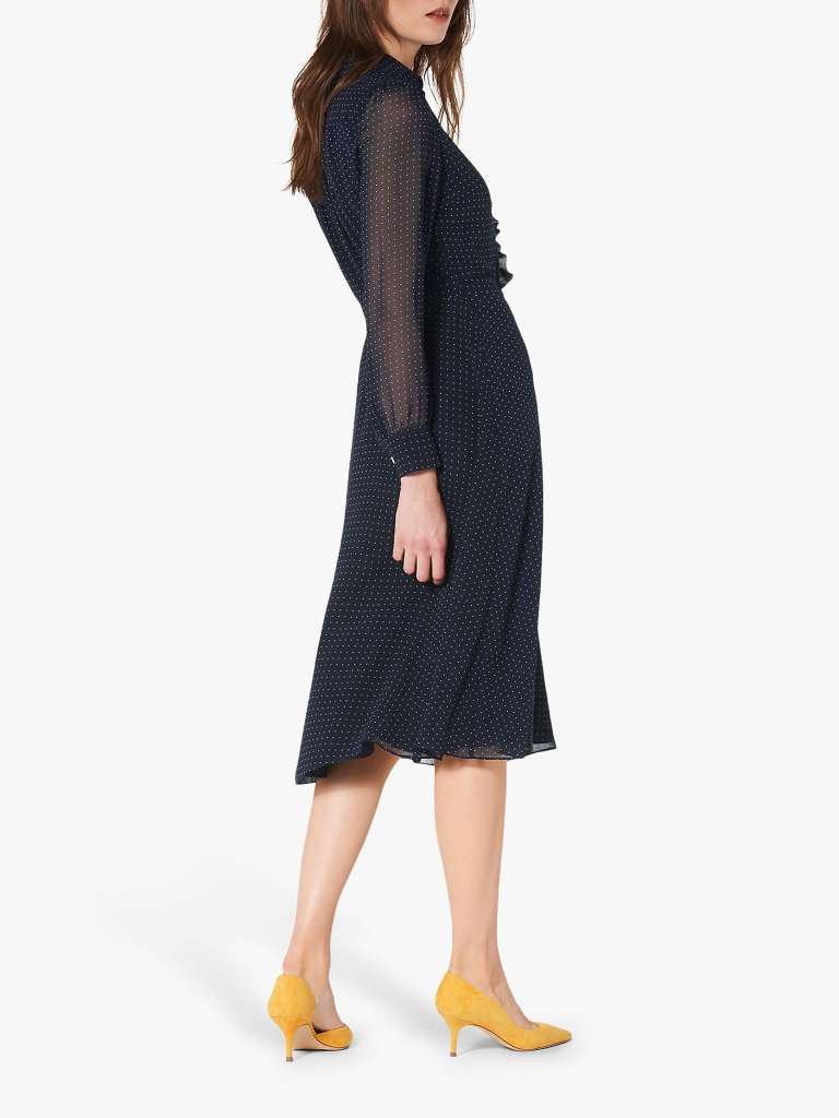 LK Bennett Ensor Polka Dot Shirt Dress back view