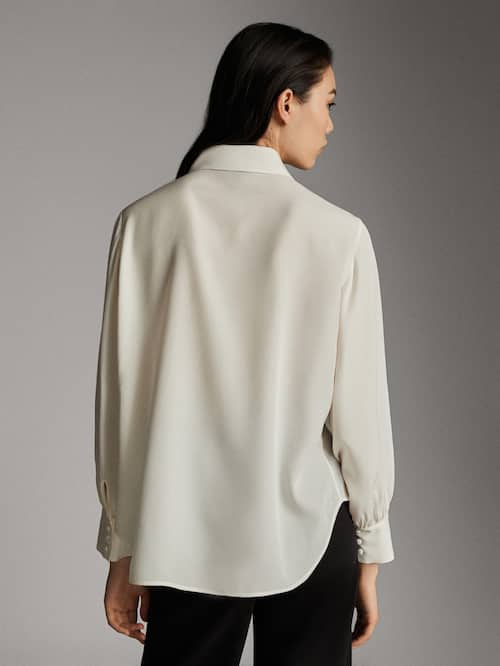 Massimo Dutti Ruffled Blouse back view