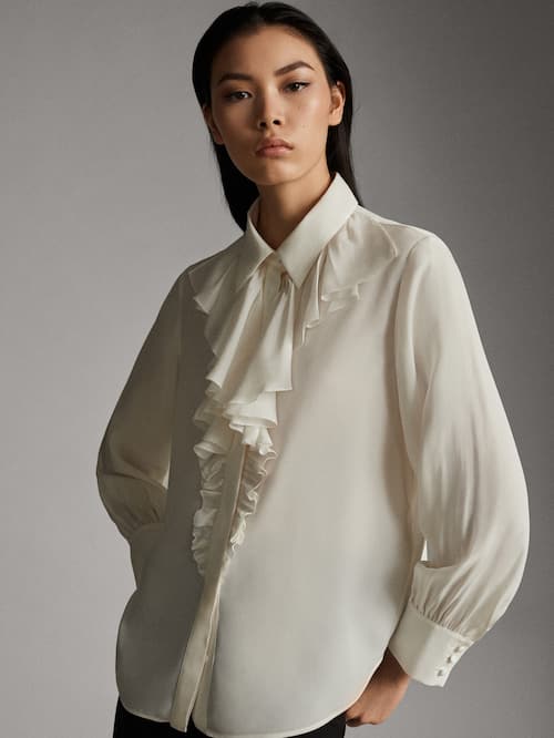 Massimo Dutti Ruffled Blouse
