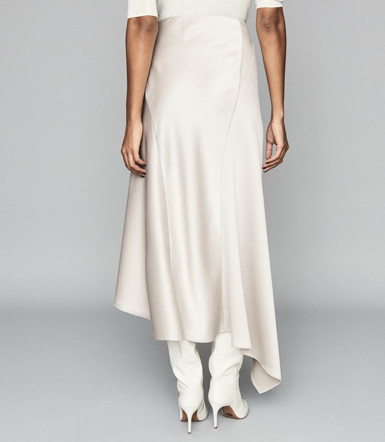 Reiss Harley - Asymmetric Satin Skirt back view