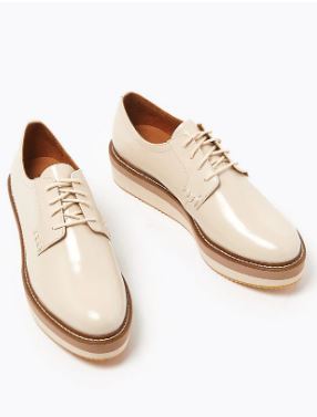 Autograph Leather Flatform Lace Up Brogue Shoes