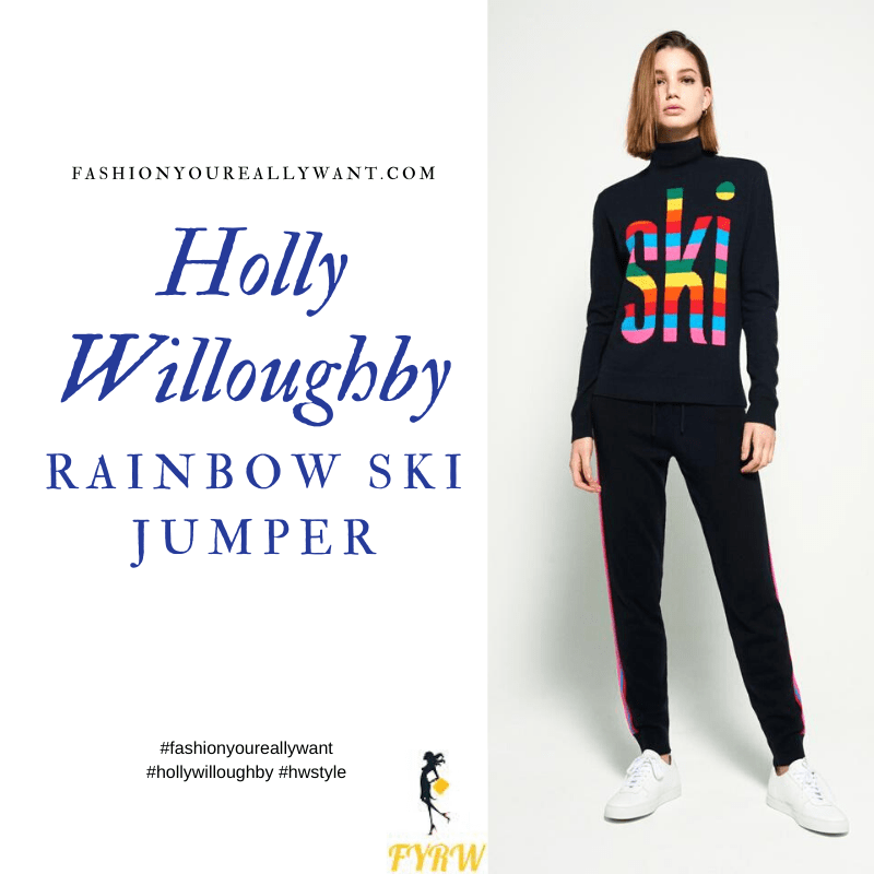 Where to get Holly Willoughby Rainbow Ski Jumper blog March 2020