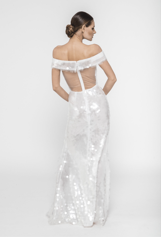 Narces Mina gown back view