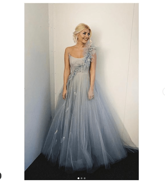 where to get Holly Willoughby Dancing on Ice dress blue tulle dress 2 february 2020 Photo holly Willoughby