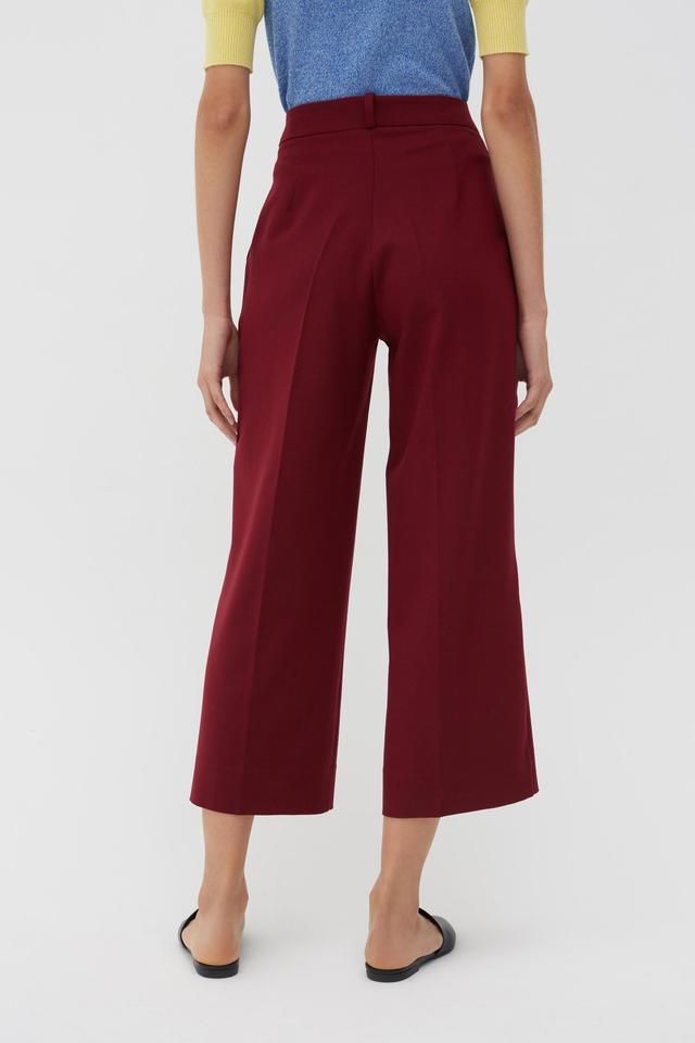 Chinti &amp; PArker Berry Wool-Twill Cropped Trousers back view