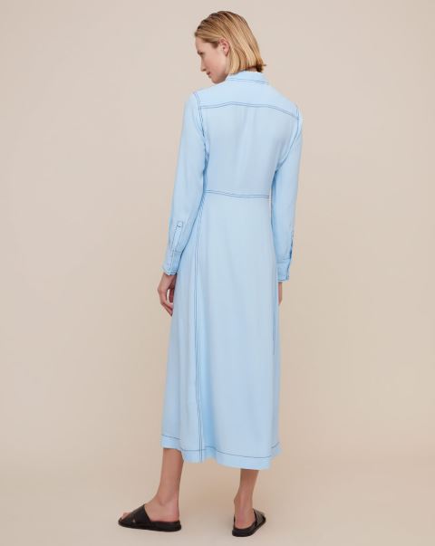 Jigsaw Button Through Midi Dress back view