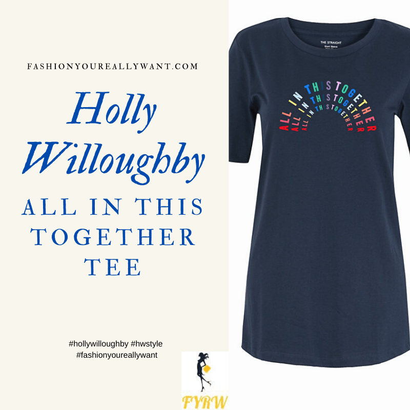 Where to get all Holly Willoughby outfits blog April 2020 navy All In This Together t-shirt