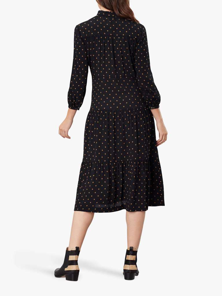 Joules Josie Star Print Shirt Dress Tan Star back view