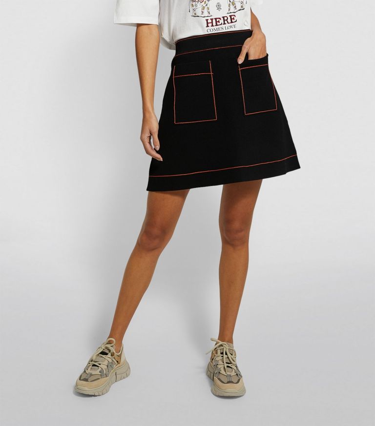 Sandro Paris Knitted A-Line Skirt