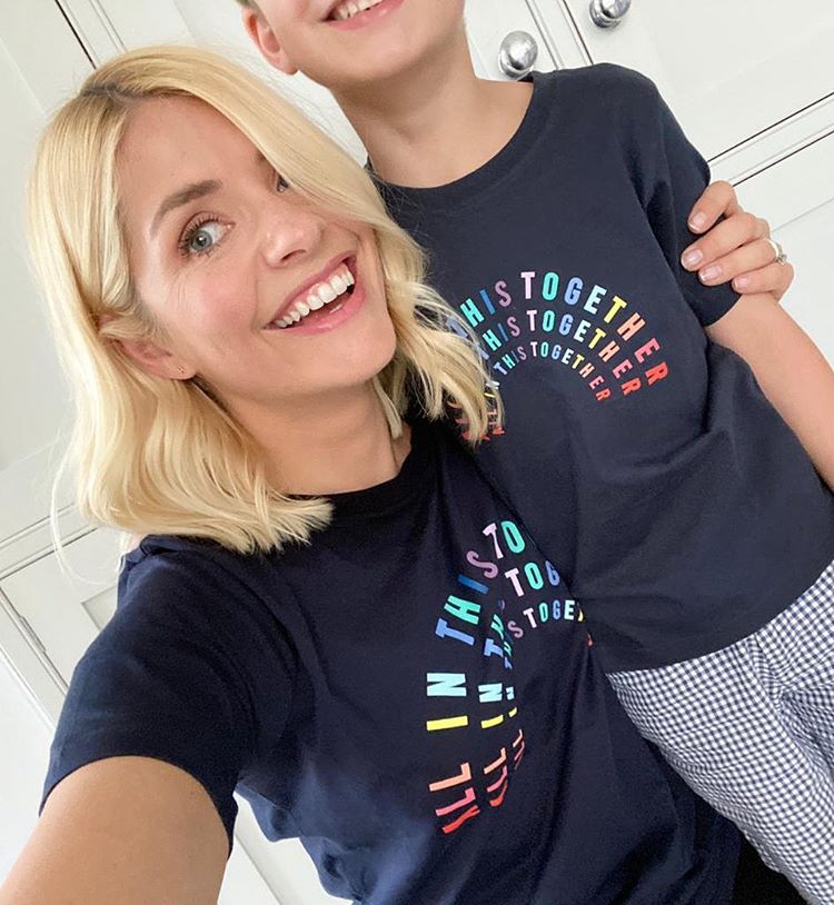 Where to get Holly Willoughby All In this Together t-shirt 23 April 2020 Photo Holly Willoughby