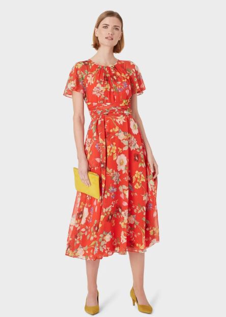 Hobbs Sarah Floral Midi Dress