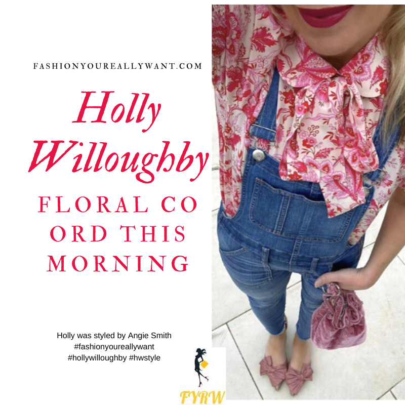 Where to get all Holly Willoughby This Morning outfits blog May 2020 pink and white floral shirt and skirt dress