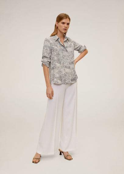 Mango Flowy Shirt beige