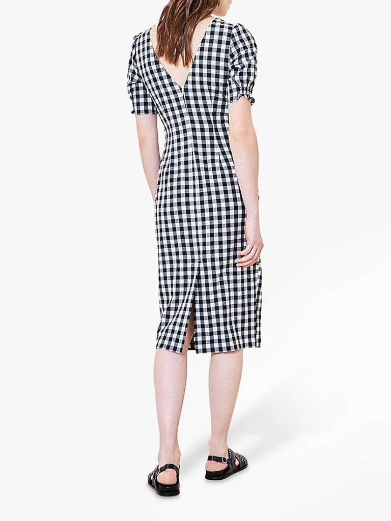 Oasis Gingham Midi Dress back view