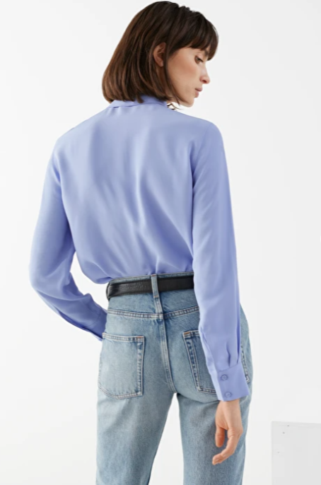 And Other Stories Satin Pussy Bow Shirt back view