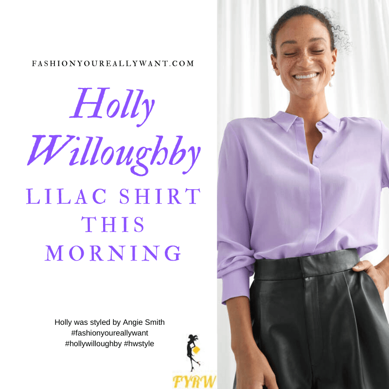 Where to get all Holly Willoughby This Morning outfits blog June 2020 lilac silk shirt