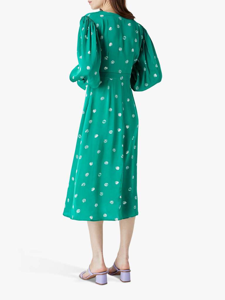 Finery Shiloh Spotted Midi Dress back view