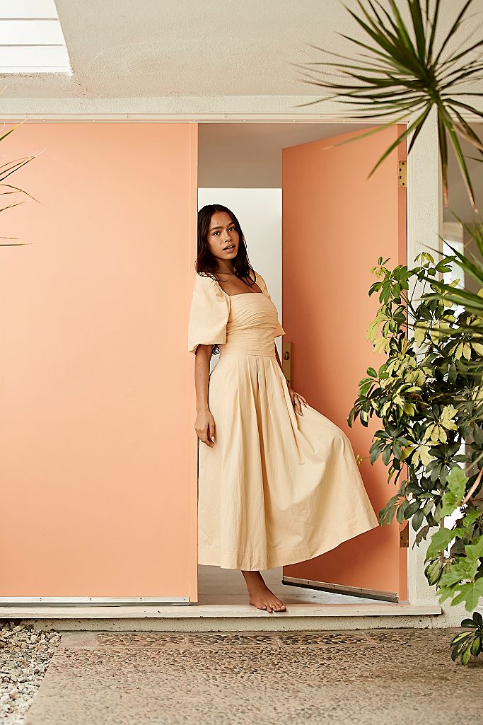 Free People Aint She a Beaut Midi Dress