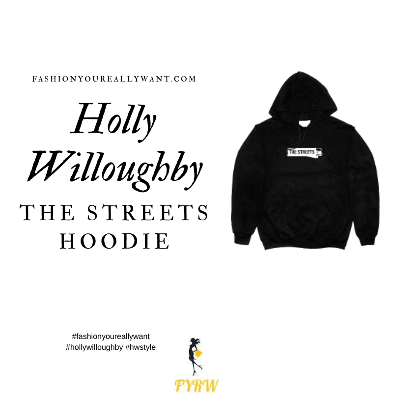Where to get all Holly Willoughby outfits blog July 2020 black The Streets hoodie white star trainers