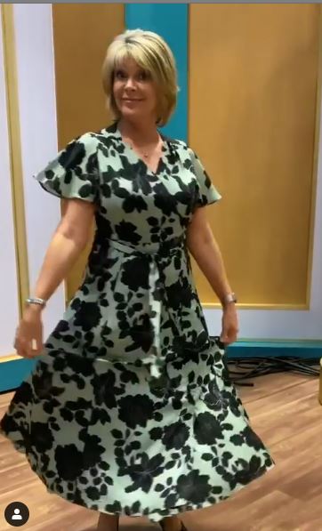 where to get all Ruth Langsford This Morning dresses green and black floral wrap dress 23 July 2020 Photo Ruth Langsford