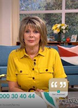 where to get Ruth Langsford This Morning yellow shirt dress 3 July 2020 Photo ITV