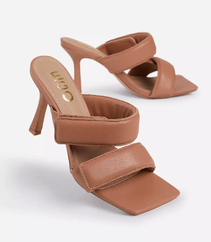 Ego Thought-So Padded Strap Square Toe Heel Mule
