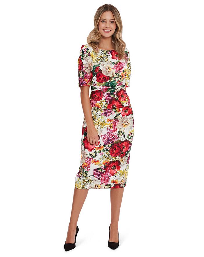 Gina Bacconi Cybil Floral Scuba Dress