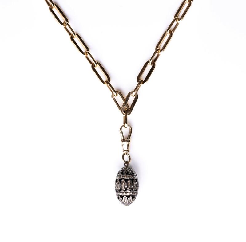 Kirstie le Marque Pavé Diamond Egg Necklace