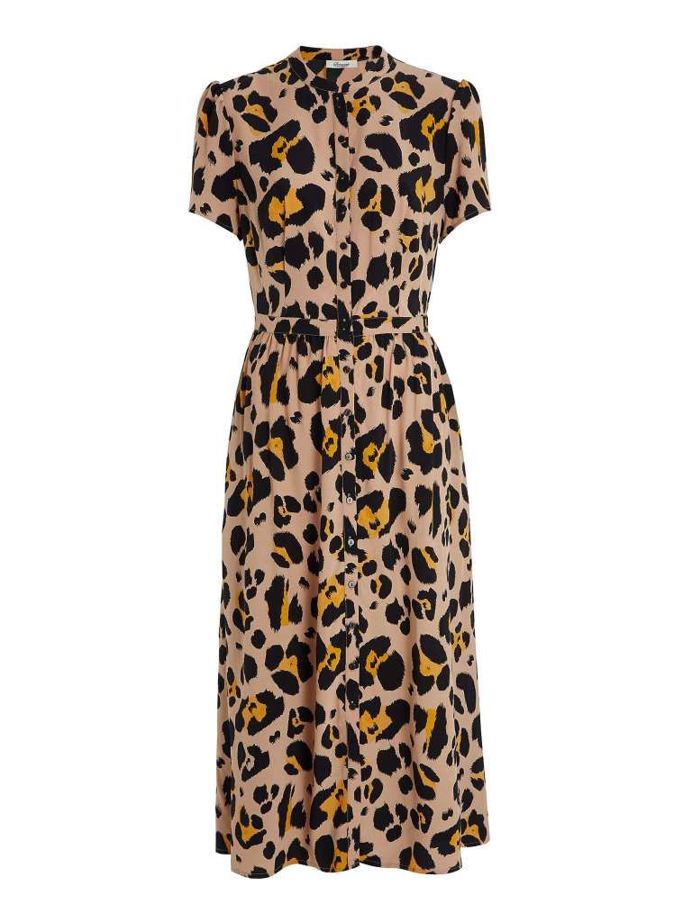 Somerset by Alice Temperly Oversized Leopard Print Shirt Dress