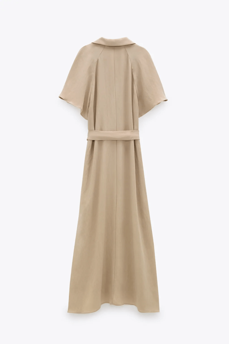 Zara Belted Shirt Dress back view