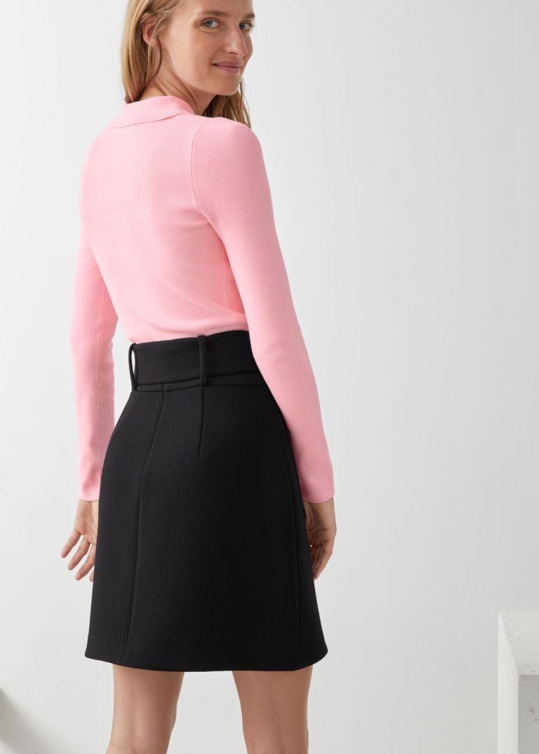 And Other Stories Belted mini skirt back view