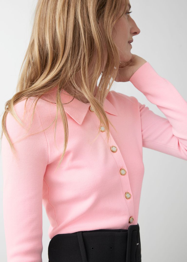 And Other Stories Polo Collar Button Up Sweater