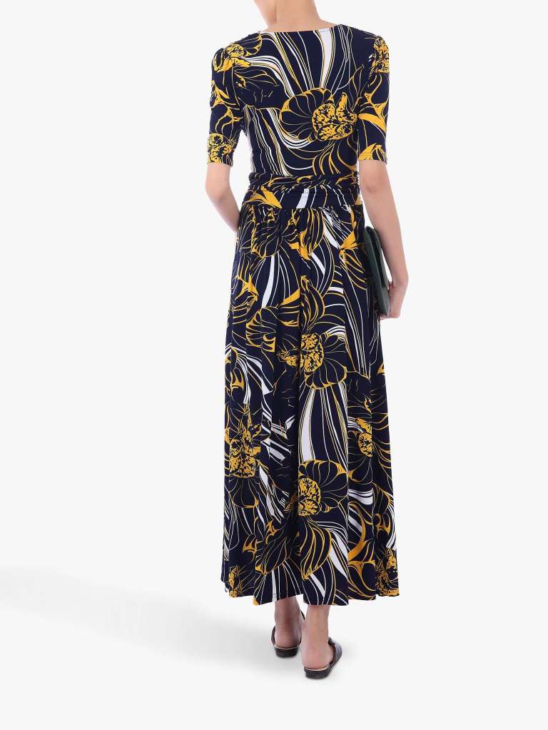 Jolie Moi Half Sleeve Wrap Front Maxi Dress back view