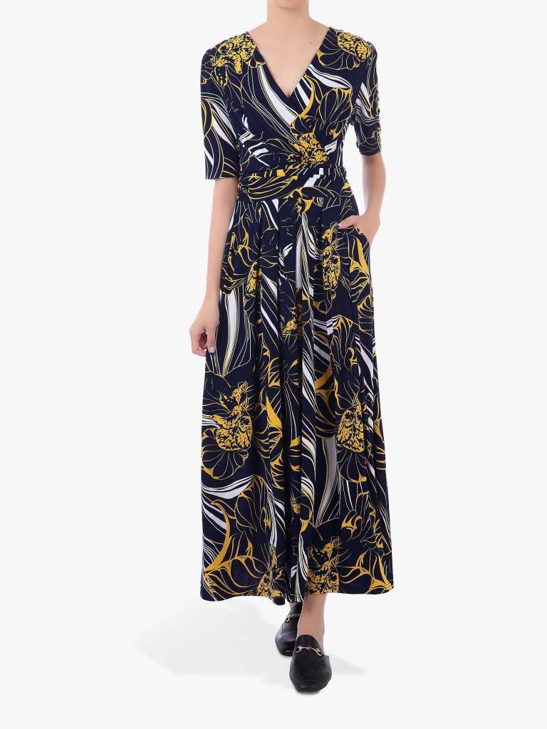 Jolie Moi Half Sleeve Wrap Front Maxi Dress