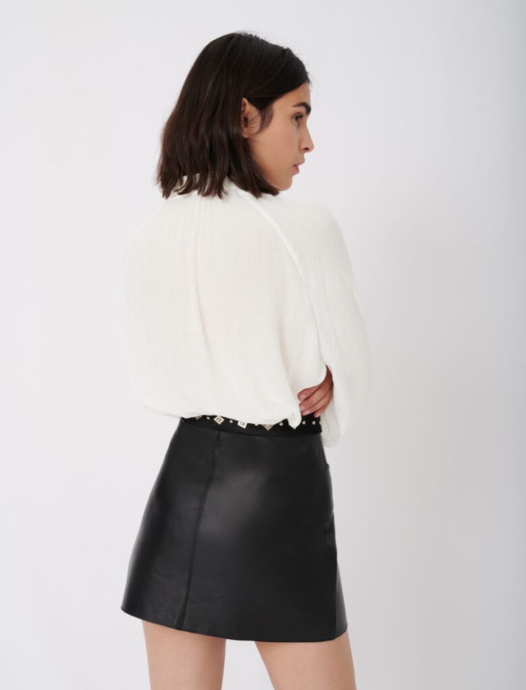 Maje Flowing Shirt With Pussy-Bow Collar back view