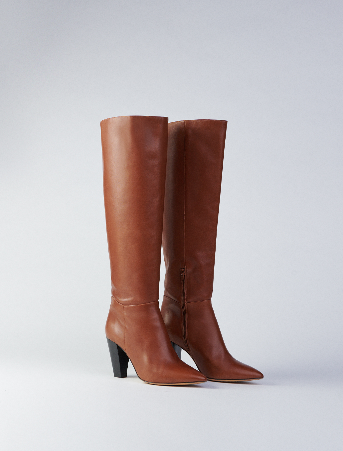 Maje Heeled Smooth Leather Boots