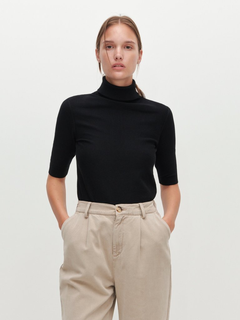 Reserved Roll Neck Jumper Black