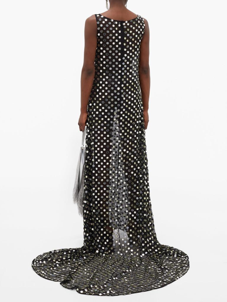 Ashish Laxmi Morrorwork Georgette Gown back view