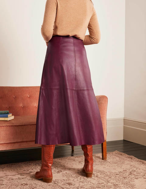 Boden Catriona Leather Skirt back view