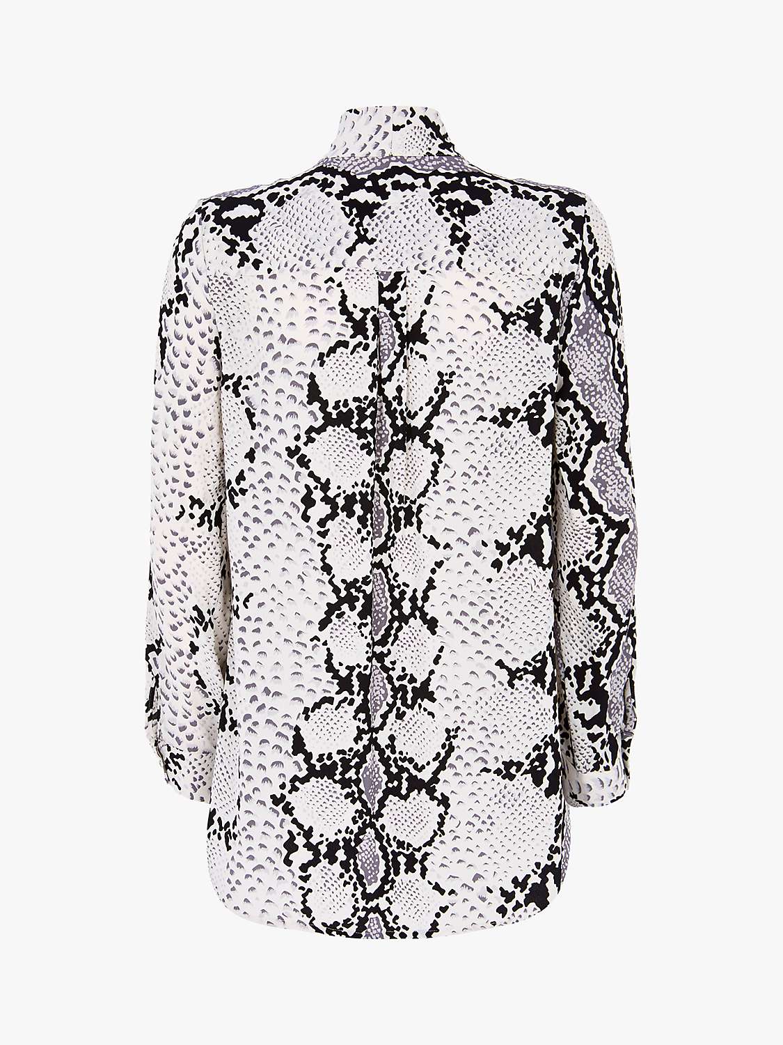 Mint Velvet Josephine Monochrome Snake Print Longline Blouse back view