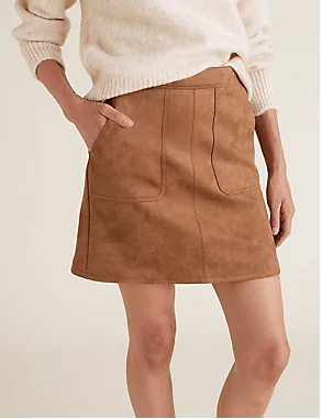 M&amp;S Collection Suedette Mini A Lne Skirt